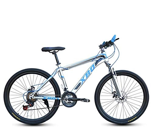 Bicicletas de montaña : DGAGD Bicicleta de montaña con Marco Ancho de 26 Pulgadas, neumático Ancho, Velocidad Variable, Freno de Disco para Adultos, Rueda, Bicicleta-Azul Plateado_21 velocidades