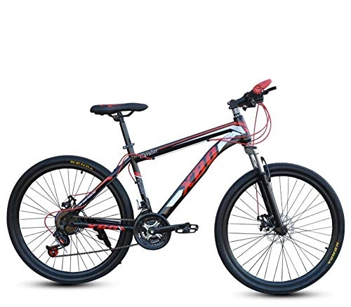 Bicicletas de montaña : DGAGD Bicicleta de montaña con Marco Ancho de 26 Pulgadas, neumático Ancho, Velocidad Variable, Freno de Disco para Adultos, Rueda, Bicicleta-Rojo Negro_21 velocidades