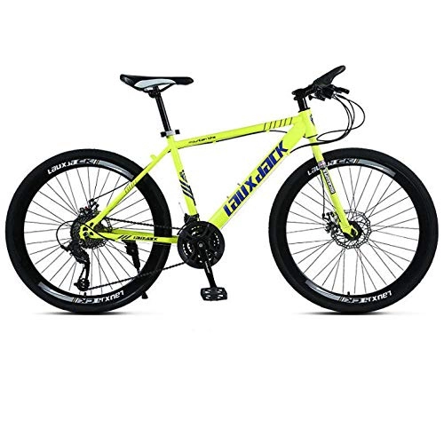 Bicicletas de montaña : DGAGD Bicicleta de montaña de 24 / 26 Pulgadas, Bicicleta de Carretera de Velocidad Variable Masculina y Femenina, Rueda de radios de Bicicleta Ligera-Amarillo_24 Pulgadas