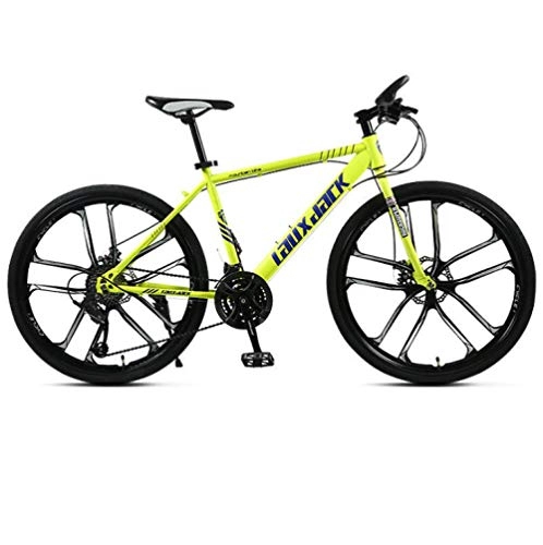 Bicicletas de montaña : DGAGD Bicicleta de montaña de 24 / 26 Pulgadas Bicicleta de Velocidad Variable Masculina y Femenina Bicicleta de Pedal Ligero Diez Ruedas de Corte-Amarillo_26 Pulgadas