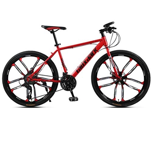 Bicicletas de montaña : DGAGD Bicicleta de montaña de 24 / 26 Pulgadas Bicicleta de Velocidad Variable Masculina y Femenina Bicicleta de Pedal Ligero Diez Ruedas de Corte-Rojo_26 Pulgadas