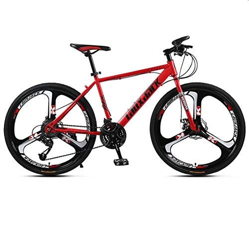 Bicicletas de montaña : DGAGD Bicicleta de montaña de 24 / 26 Pulgadas para Hombres y Mujeres, Velocidad Variable, Carreras de Carretera, Bicicleta Ligera de Tres Ruedas-Rojo_24 Pulgadas