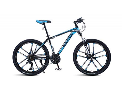 Bicicletas de montaña : DGAGD Bicicleta de montaña de 24 Pulgadas a Campo traviesa Velocidad Variable Que compite con Bicicleta Ligera Diez Ruedas de Corte-Azul Negro_27 velocidades