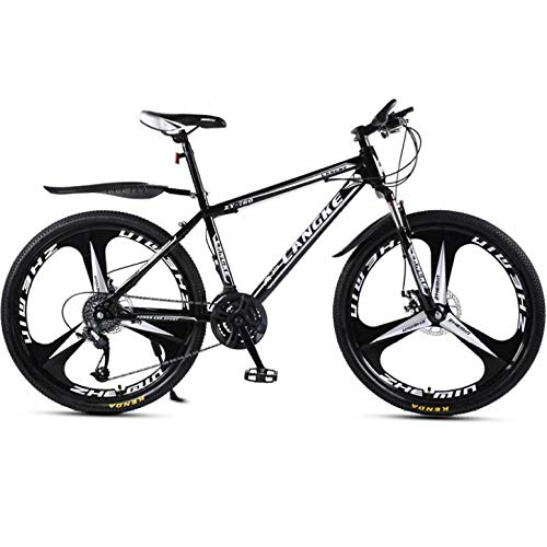 Bicicletas de montaña : DGAGD Bicicleta de montaña de 24 Pulgadas, Bicicleta de Tres Ruedas Masculina y Femenina de Velocidad Variable-Negro_30 velocidades