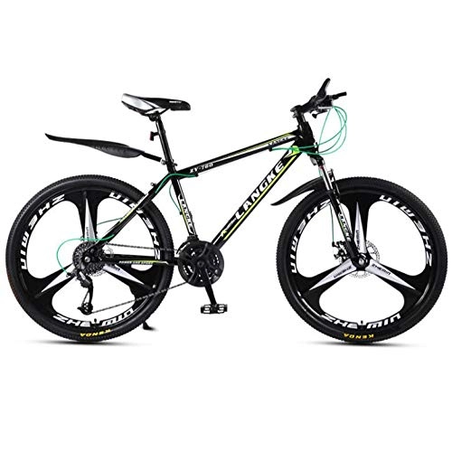 Bicicletas de montaña : DGAGD Bicicleta de montaña de 24 Pulgadas, Bicicleta de Tres Ruedas Masculina y Femenina de Velocidad Variable-Verde Oscuro_30 velocidades