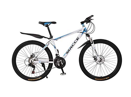 Bicicletas de montaña : DGAGD Bicicleta de montaña de 24 Pulgadas Bicicleta de Velocidad Variable para Adultos Masculinos y Femeninos-Blanco Azul_27 velocidades