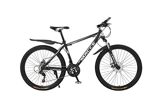 Bicicletas de montaña : DGAGD Bicicleta de montaña de 24 Pulgadas Bicicleta de Velocidad Variable para Adultos Masculinos y Femeninos-En Blanco y Negro_27 velocidades