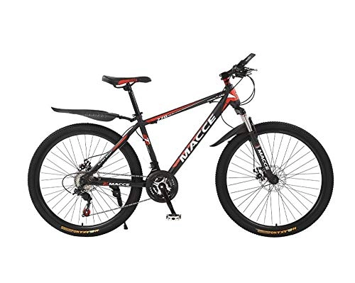 Bicicletas de montaña : DGAGD Bicicleta de montaña de 24 Pulgadas Bicicleta de Velocidad Variable para Adultos Masculinos y Femeninos-Rojo Negro_24 velocidades