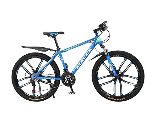 Bicicletas de montaña : DGAGD Bicicleta de montaña de 24 Pulgadas Bicicleta Masculina y Femenina de Velocidad Variable para Adultos de Diez Ruedas Que absorben los Golpes-Azul_21 velocidades
