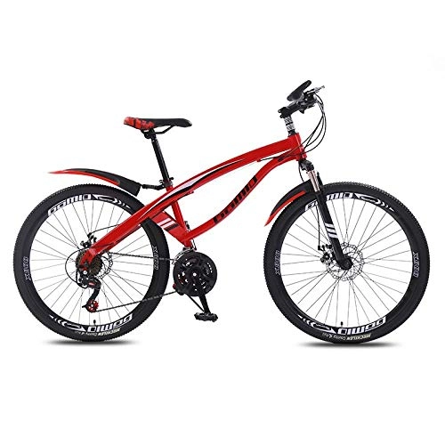 Bicicletas de montaña : DGAGD Bicicleta de montaña de 24 Pulgadas con Velocidad Variable, Bicicleta Ligera para Adultos con 40 Ruedas de Corte-Rojo_27 velocidades