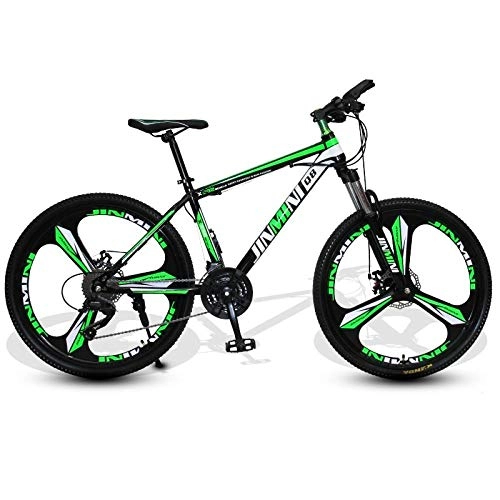 Bicicletas de montaña : DGAGD Bicicleta de montaña de 24 Pulgadas, Hombres y Mujeres Adultos, Bicicleta de Transporte de Velocidad Variable, Rueda de Tres Cuchillas-Verde Oscuro_30 velocidades