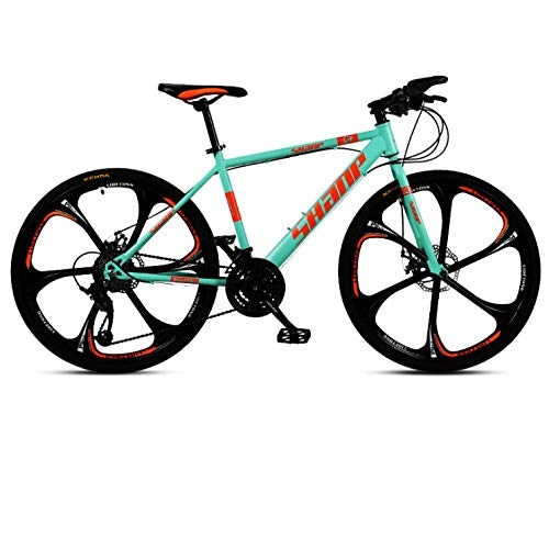Bicicletas de montaña : DGAGD Bicicleta de montaña de 24 Pulgadas para Hombre y Mujer, Bicicleta de Velocidad Variable Ultraligera para Adultos de Seis Ruedas-Verde_30 velocidades