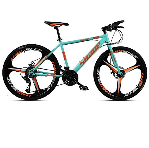 Bicicletas de montaña : DGAGD Bicicleta de montaña de 24 Pulgadas para Hombre y Mujer, para Adultos, Ultraligera, Bicicleta de Velocidad Variable, Tri-Cutter-Verde_24 velocidades