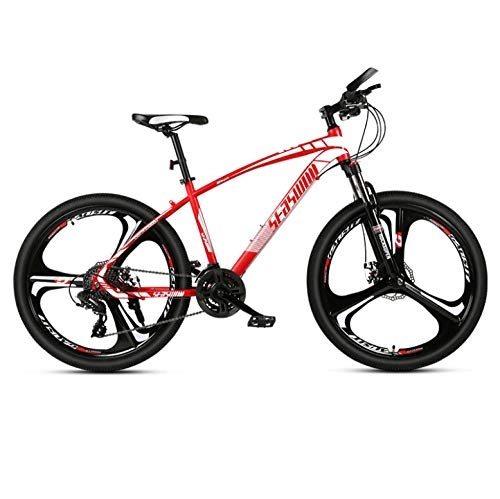 Bicicletas de montaña : DGAGD Bicicleta de montaña de 24 Pulgadas para Hombre y Mujer, para Adultos, Ultraligera, para Carreras, Bicicleta Ligera, Tri-Cutter-Rojo_30 velocidades