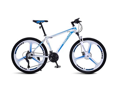 Bicicletas de montaña : DGAGD Bicicleta de montaña de 24 Pulgadas, Todo Terreno, Velocidad Variable, Bicicleta Ligera Que compite con Tri-Cutter-Blanco Azul_30 velocidades