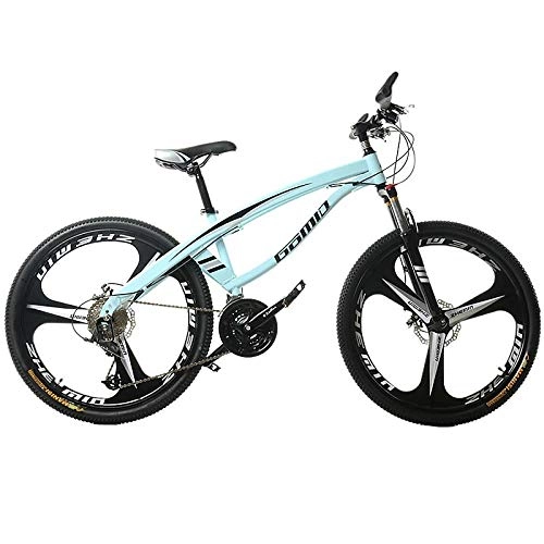 Bicicletas de montaña : DGAGD Bicicleta de montaña de 24 Pulgadas, Velocidad Variable, Bicicleta Adulta Ligera de Tres Ruedas-Azul Claro_24 velocidades