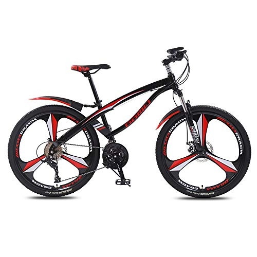 Bicicletas de montaña : DGAGD Bicicleta de montaña de 24 Pulgadas, Velocidad Variable, Bicicleta Adulta Ligera de Tres Ruedas-Rojo Negro_30 velocidades