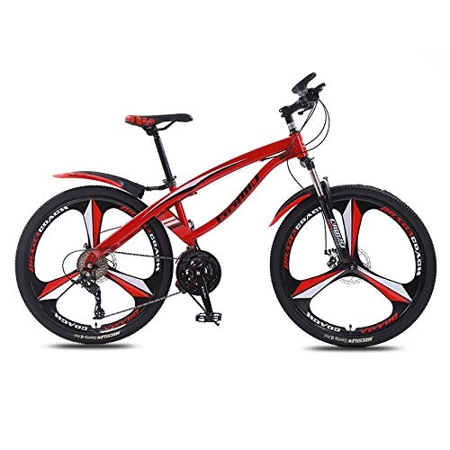 Bicicletas de montaña : DGAGD Bicicleta de montaña de 24 Pulgadas, Velocidad Variable, Bicicleta Adulta Ligera de Tres Ruedas-Rojo_30 velocidades