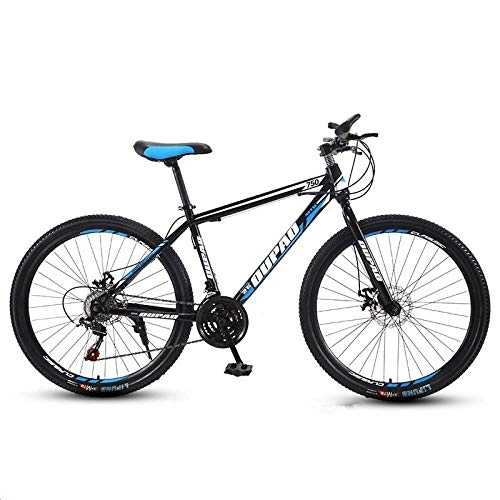 Bicicletas de montaña : DGAGD Bicicleta de montaña de 26 Pulgadas, aleación de Aluminio, Campo a través, Ligero, Velocidad Variable, Juvenil, Masculino y Femenino, Rueda de radios, Bicicleta-Azul Negro_21 velocidades