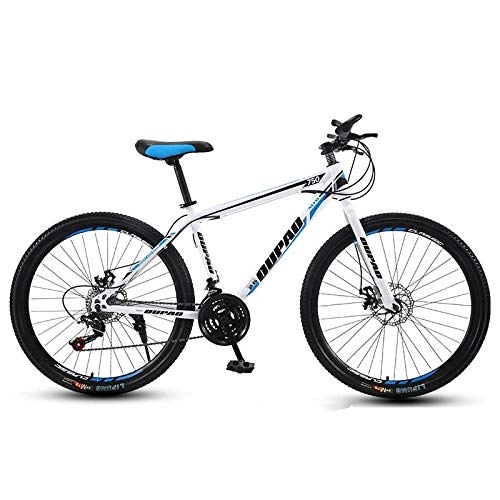 Bicicletas de montaña : DGAGD Bicicleta de montaña de 26 Pulgadas, aleación de Aluminio, Campo a través, Ligero, Velocidad Variable, Juvenil, Masculino y Femenino, Rueda de radios, Bicicleta-Blanco Azul_24 velocidades