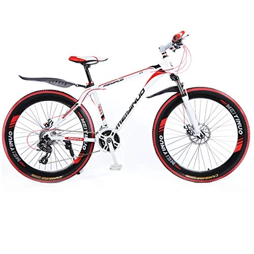 Bicicletas de montaña : DGAGD Bicicleta de montaña de 26 Pulgadas, Bicicleta de aleación de Aluminio Urbana de Velocidad Variable Masculina y Femenina, 40 Ruedas de Corte-Blanco Rojo_21 velocidades