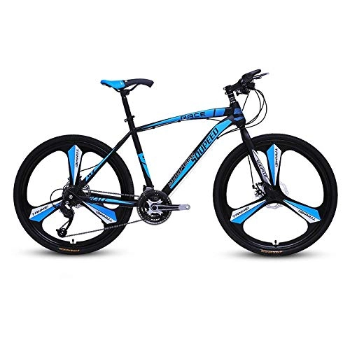 Bicicletas de montaña : DGAGD Bicicleta de montaña de 26 Pulgadas Bicicleta de Carretera Ligera para Adultos Bicicleta de Velocidad Variable Tri-Cutter-Azul Negro_27 velocidades