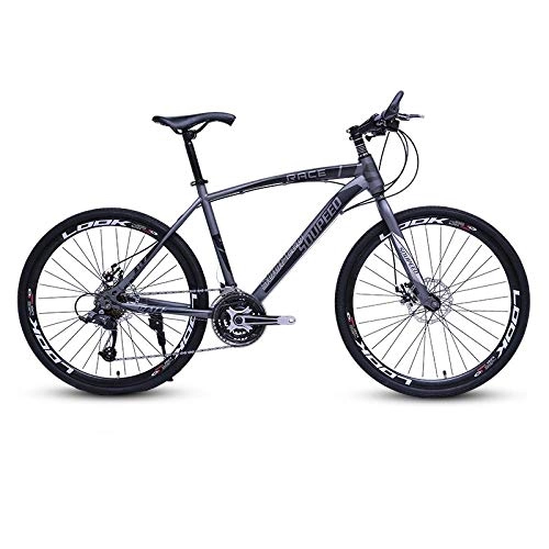 Bicicletas de montaña : DGAGD Bicicleta de montaña de 26 Pulgadas Bicicleta de Velocidad de Carretera Ligera para Adultos con 40 Ruedas de Corte-Negro y Plata_30 velocidades