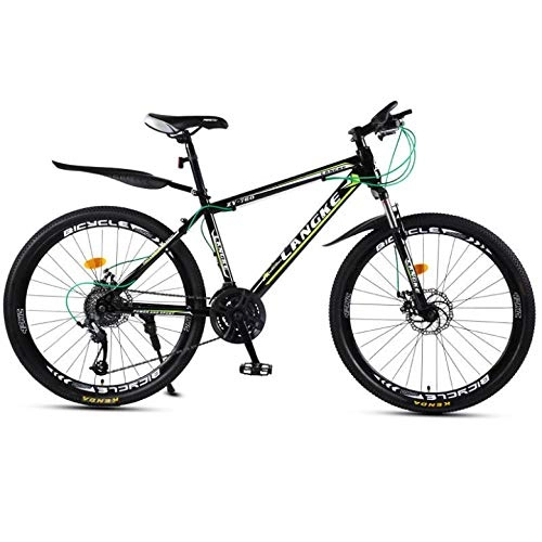 Bicicletas de montaña : DGAGD Bicicleta de montaña de 26 Pulgadas con Rueda de radios de Velocidad Variable para Hombres y Mujeres-Verde Oscuro_21 velocidades