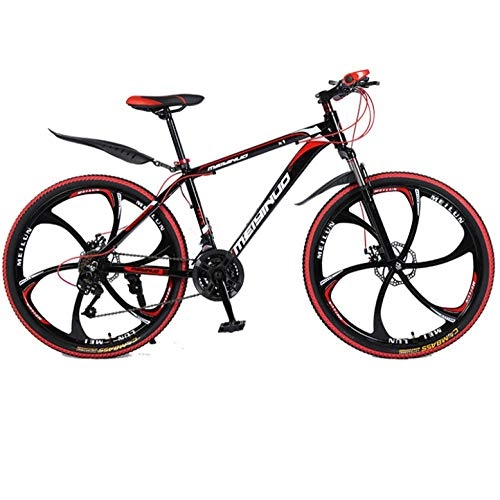 Bicicletas de montaña : DGAGD Bicicleta de montaña de 26 Pulgadas, Macho y Hembra, Velocidad Variable, aleación de Aluminio, Rueda de Seis cortadores-Rojo Negro_27 velocidades