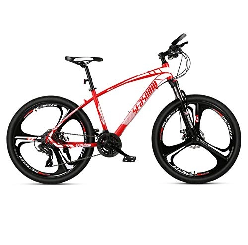 Bicicletas de montaña : DGAGD Bicicleta de montaña de 26 Pulgadas para Hombre y Mujer, Bicicleta superligera para Adultos, Rueda de Tres Cuchillas n. ° 2-Rojo_30 velocidades
