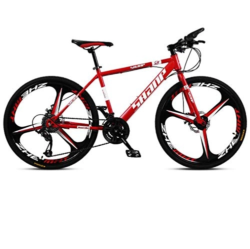 Bicicletas de montaña : DGAGD Bicicleta de montaña de 26 Pulgadas para Hombre y Mujer, súper Ligera, para Adultos, Bicicleta de Velocidad Variable, Tri-Cutter-Rojo_27 velocidades