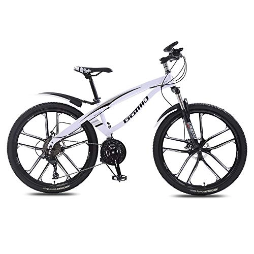 Bicicletas de montaña : DGAGD Bicicleta de montaña de 26 Pulgadas, Velocidad Variable, Bicicleta Adulta Ligera, Diez Ruedas-Blanco_24 velocidades