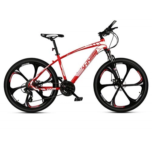 Bicicletas de montaña : DGAGD Bicicleta de montaña de 27, 5 Pulgadas para Hombre y Mujer, Bicicleta superligera para Adultos, Rueda de Seis Hojas-Rojo_30 velocidades