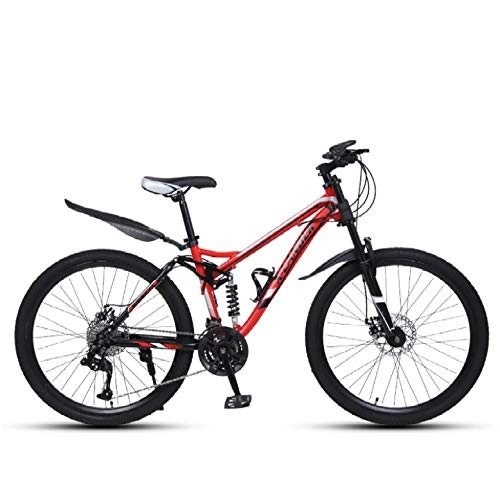 Bicicletas de montaña : DGAGD Bicicleta de montaña de Cola Suave Cuesta Abajo de 26 Pulgadas, Velocidad Variable, Rueda de radios Masculina y Femenina-Rojo Negro_30 velocidades