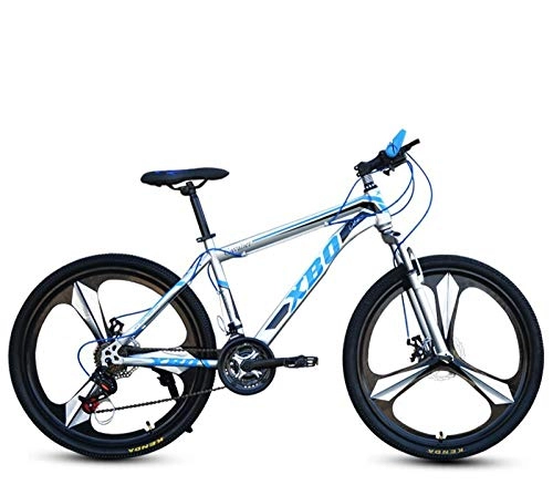 Bicicletas de montaña : DGAGD Bicicleta de montaña de Marco Ancho de 24 Pulgadas, neumático Ancho, Velocidad Variable, Freno de Disco para Adultos, Bicicleta de Tres Ruedas-Azul Plateado_27 velocidades