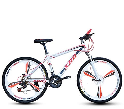 Bicicletas de montaña : DGAGD Bicicleta de montaña de Marco Ancho de 24 Pulgadas, neumático Ancho, Velocidad Variable, Freno de Disco para Adultos, Bicicleta de Tres Ruedas-Blanco Rojo_24 velocidades