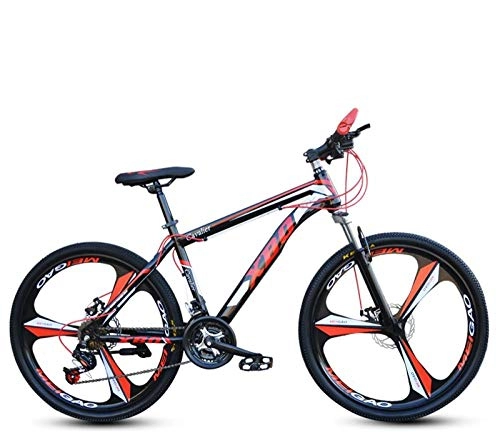 Bicicletas de montaña : DGAGD Bicicleta de montaña de Marco Ancho de 24 Pulgadas, neumático Ancho, Velocidad Variable, Freno de Disco para Adultos, Bicicleta de Tres Ruedas-Rojo Negro_27 velocidades