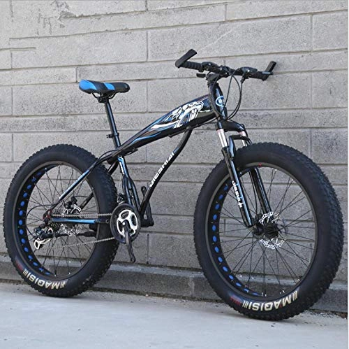 Bicicletas de montaña : DGAGD Bicicleta de Nieve de 24 Pulgadas, neumático Ultra Ancho, Velocidad Variable 4.0, Bicicleta de montaña para Nieve-Hueco Negro y Azul_30 velocidades