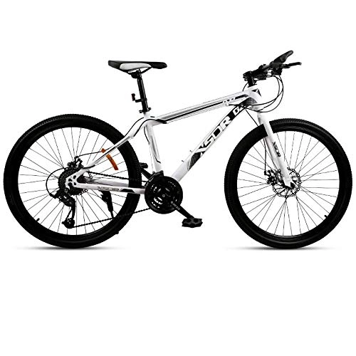 Bicicletas de montaña : DGAGD Neumático Grande de la Bici de la Nieve 4.0 Rueda Gruesa y Ancha de la Bici de montaña del Freno de Disco de 24 Pulgadas-Blanco Negro_21 velocidades