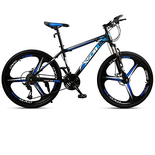 Bicicletas de montaña : DGAGD Neumático Grande para Bicicleta de Nieve 4.0 de Espesor y Ancho Rueda de Tres cortadores para Bicicleta de montaña con Freno de Disco de 24 Pulgadas-Azul Negro_24 velocidades