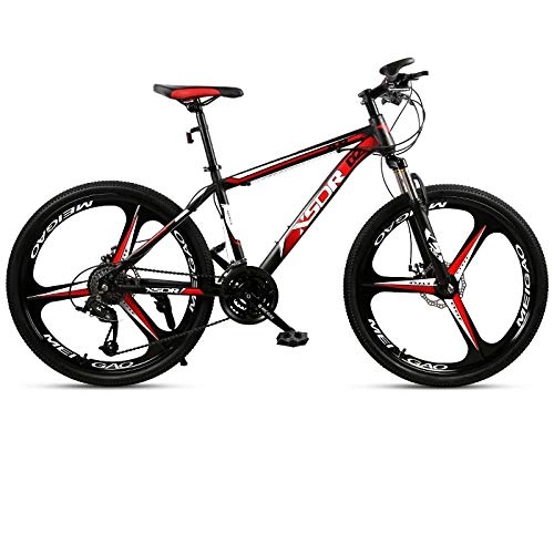 Bicicletas de montaña : DGAGD Neumático Grande para Bicicleta de Nieve 4.0 de Espesor y Ancho Rueda de Tres cortadores para Bicicleta de montaña con Freno de Disco de 24 Pulgadas-Rojo Negro_21 velocidades
