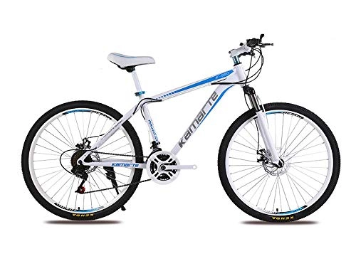 Bicicletas de montaña : DGAGD Rueda de radios de Bicicleta de Velocidad Variable Masculina y Femenina de 24 Pulgadas para Bicicleta de montaña-Blanco Azul_24 velocidades