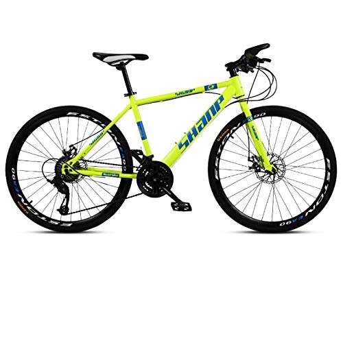 Bicicletas de montaña : DGAGD Rueda de radios de Bicicleta de Velocidad Variable súper Ligera para Adultos Masculinos y Femeninos de 26 Pulgadas de Bicicleta de montaña-Amarillo Fluorescente_27 velocidades