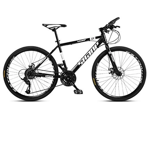 Bicicletas de montaña : DGAGD Rueda de radios de Bicicleta de Velocidad Variable súper Ligera para Adultos Masculinos y Femeninos de 26 Pulgadas de Bicicleta de montaña-En Blanco y Negro_24 velocidades
