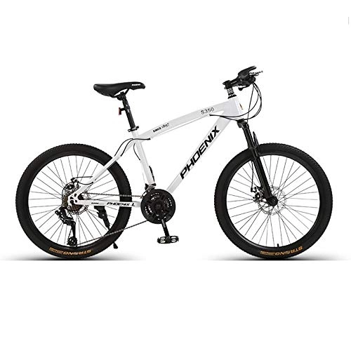Bicicletas de montaña : DGAGD Rueda de radios de Bicicleta portátil para Adultos de Velocidad de montaña de 26 Pulgadas-Blanco_36 velocidades