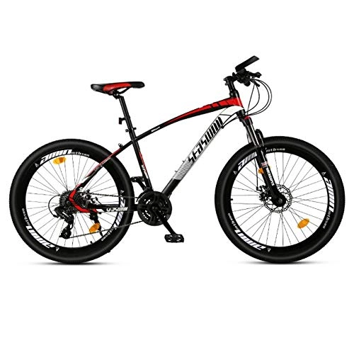 Bicicletas de montaña : DGAGD Rueda de radios de Bicicleta súper Ligera para Adultos Masculinos y Femeninos de Bicicleta de montaña de 24 Pulgadas-Rojo Negro_30 velocidades