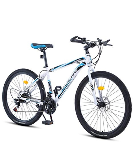 Bicicletas de montaña : DGAGD Rueda de radios de Bicicleta Ultraligera de Carreras de Velocidad Variable para Adultos Masculinos y Femeninos de 24 Pulgadas-Blanco Azul_21 velocidades