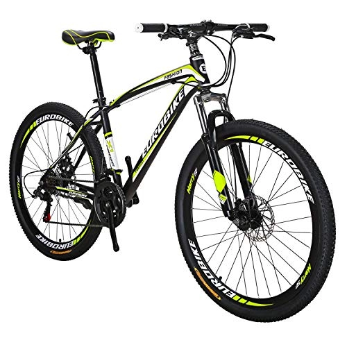 Bicicletas de montaña : Extrbici X1 Moutain Bikes 21 Speed Dual Disc Brake 27.5 Wheels Tenedor de suspensión, Negro y Amarillo