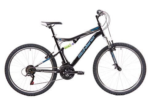 Bicicletas de montaña : F.lli Schiano Rover Bicicleta de Doble suspensión, Adulto Unisex, Azul Negro, 26