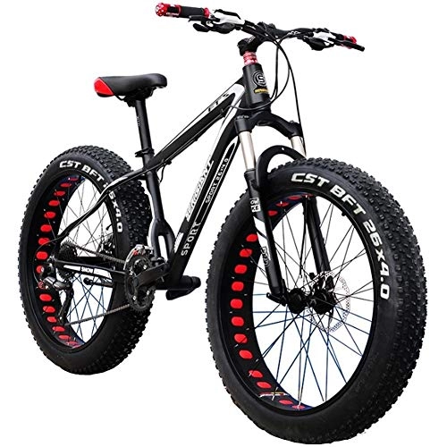 Bicicletas de montaña : Fat Tire for hombre de bicicleta de montaña, con 24 pulgadas marco de las ruedas 27 de velocidad de bicicletas de aluminio ligero de aleación de bicicletas de montaña de la nieve de aceite doble Freno